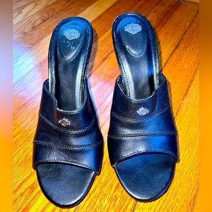 Harley Davidson Leather Slip on Heels